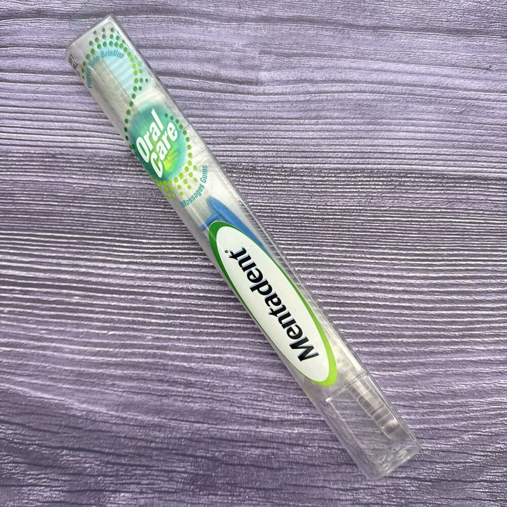 Mentadent 51 Toothbrush ORAL CARE Soft Full Head Flared Side Bristles BLUE